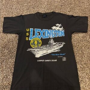Vintage 1992 USS Lexington Graphic Tee Single Stitch Adult S